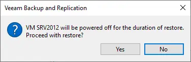 VM will be powered off Veeam