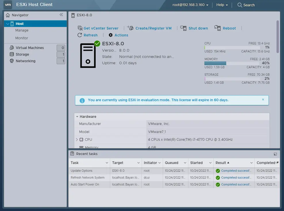 VMware ESXi 8 host