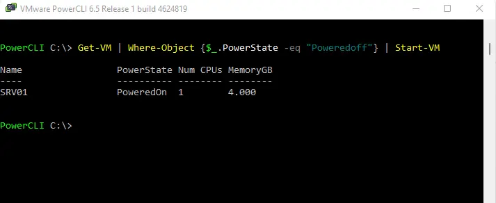 VMware PowerCLI VM poweron command