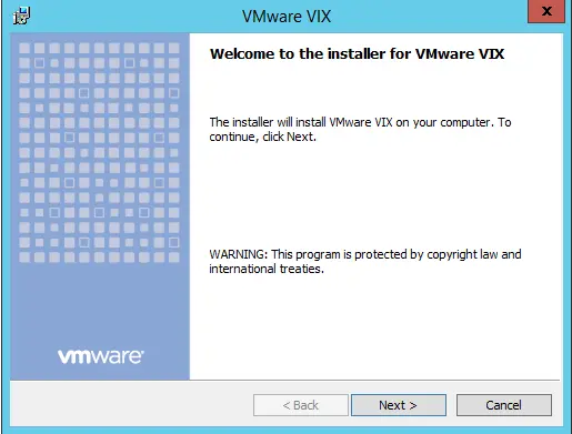 VMware VIX installer wizard