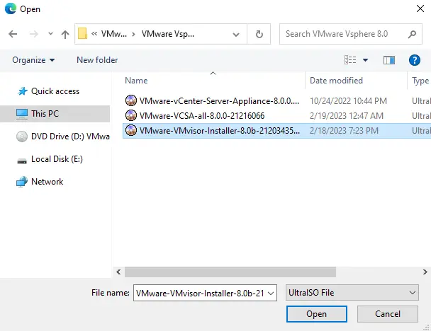 VMware VMvisor installer 8.0