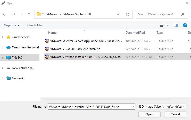 VMware VMvisor installer ISO