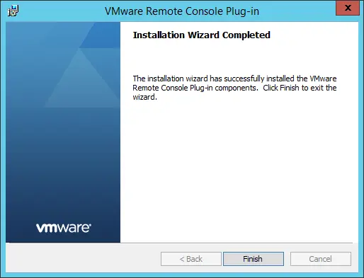 VMware VTX installation completed