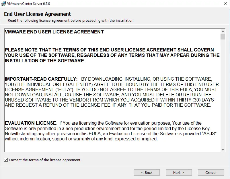 VMware end user license agreement