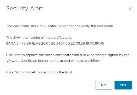 VMware host security alert