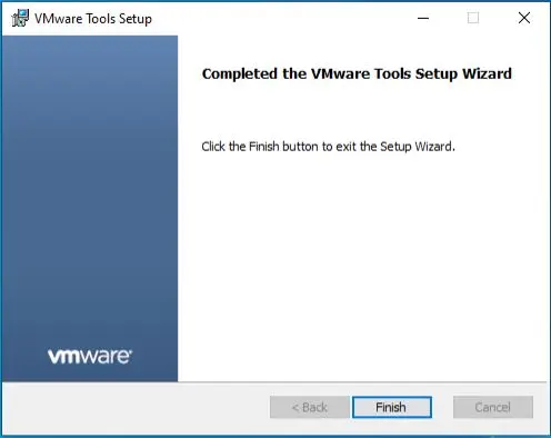 VMware tools setup completed