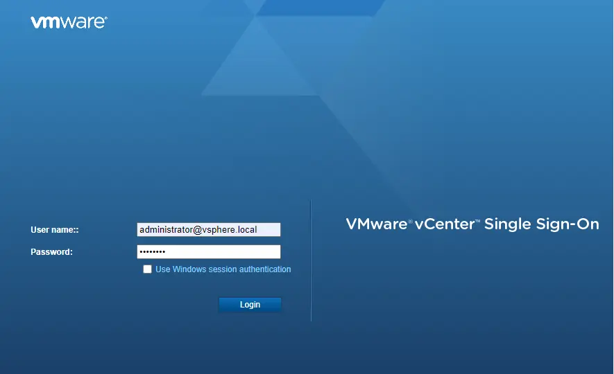 VMware vCenter single sign on