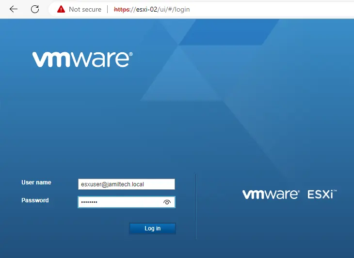 VMware vSphere client login