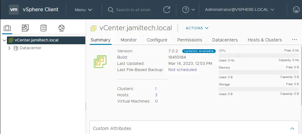 VMware vSphere summary