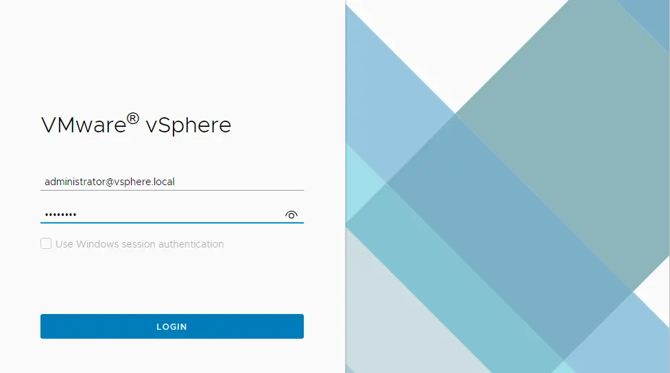 VMware vsphere login