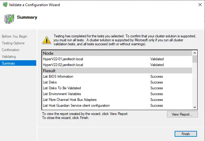 Validate a configuration summary