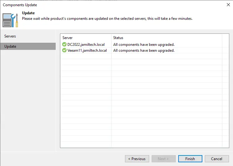 Veeam 12 components updated