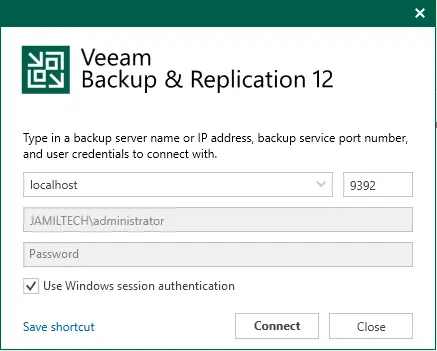 Veeam 12 console connect