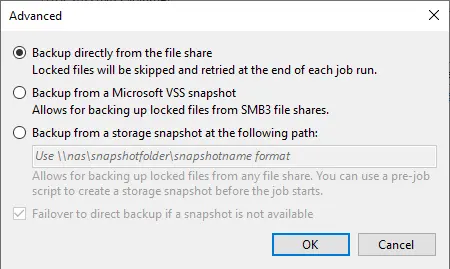 Veeam SMB file share advanced