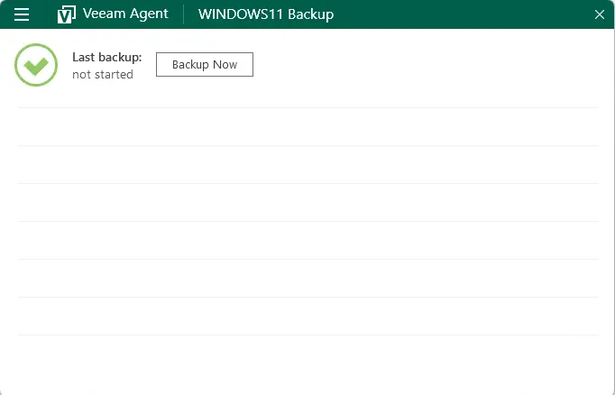 Veeam agent backup now