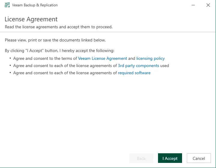 Veeam backup & Replication license agreement