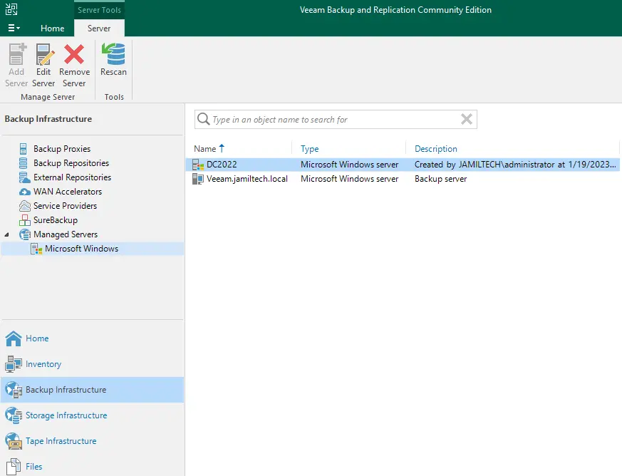 Veeam backup and replication