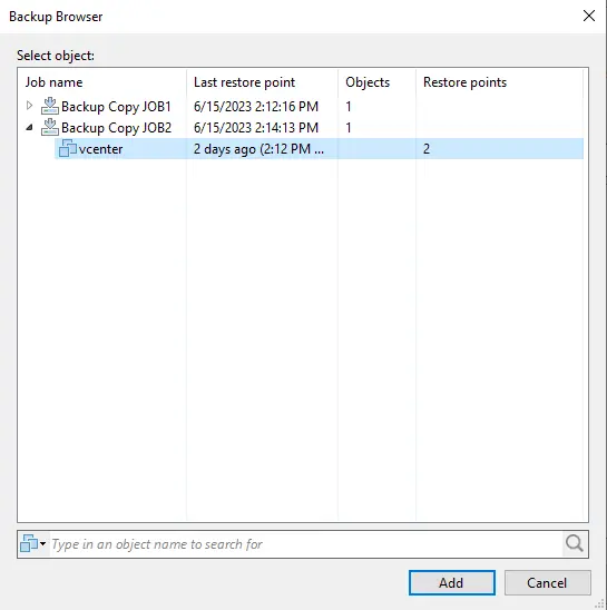 Veeam backup browser