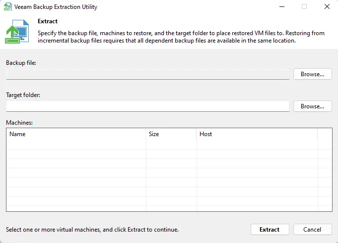 Extract Utility for Microsoft Windows Veeam