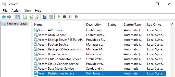 Veeam backup services