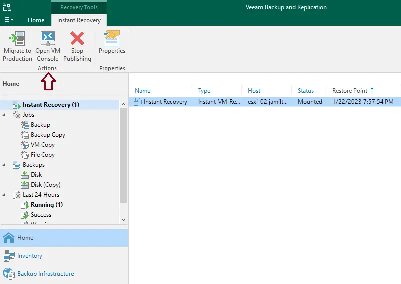 Veeam instant recovery