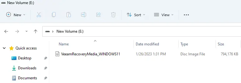 Veeam recovery media