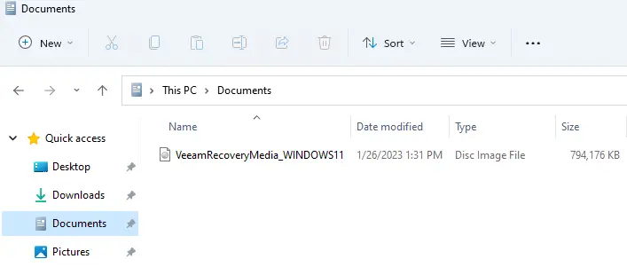 Veeam recovery media ISO