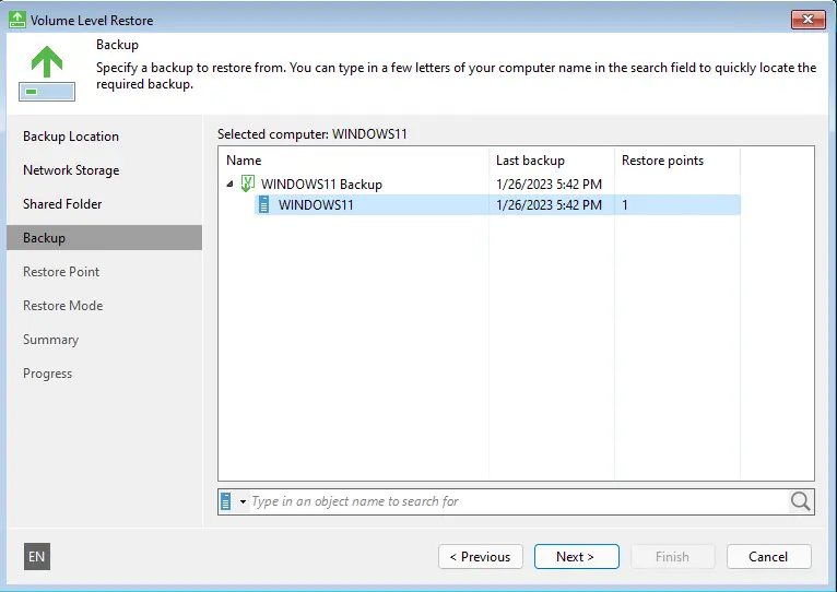 Veeam recovery media backup