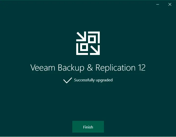 Veeam v12 upgrading completed successfully