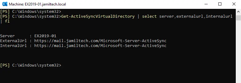 Verify ActiveSync virtual directory PowerShell