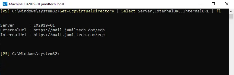 Verify ECP virtual directory PowerShell