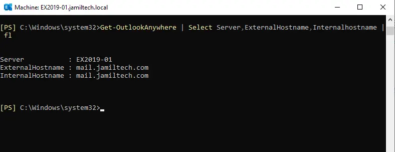 Verify outlook anywhere cmdlet