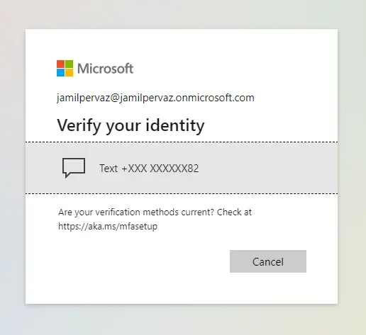 Verify your identity Microsoft