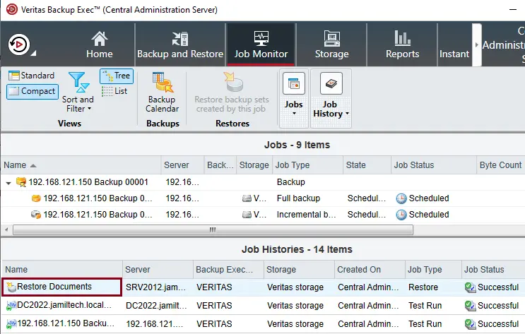 Veritas backup exec