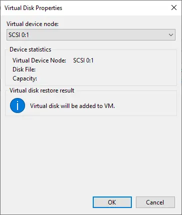 Virtual disk node properties