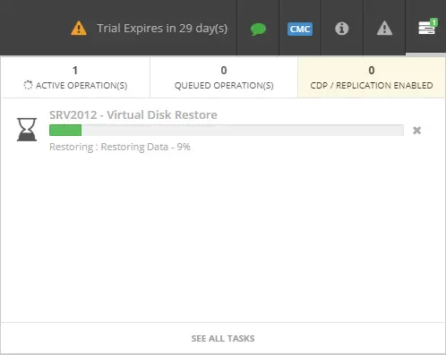 Virtual disk restore process