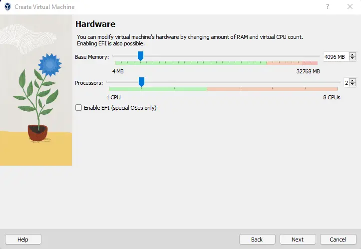 Virtual machine hardware virtualbox