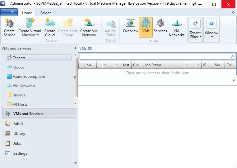 Virtual machine manager interface