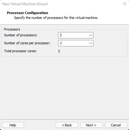 Virtual machine processor configuration