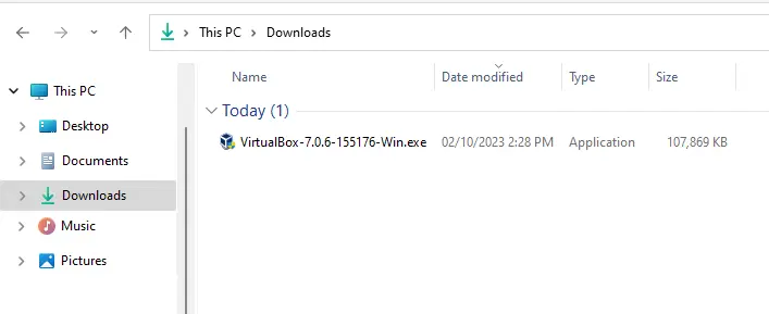 VirtualBox 7.0 installer