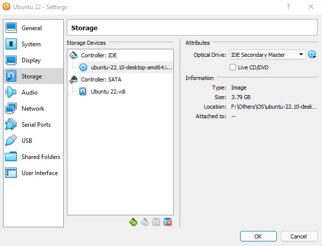 VirtualBox VM settings