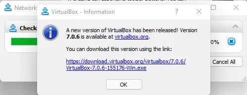 VirtualBox information new version