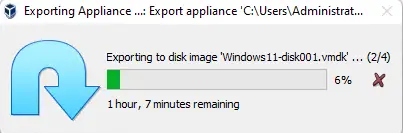 Virtualbox exporting appliance to ova