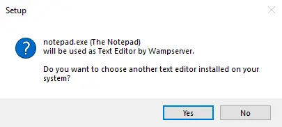 WAMPP text editor setup