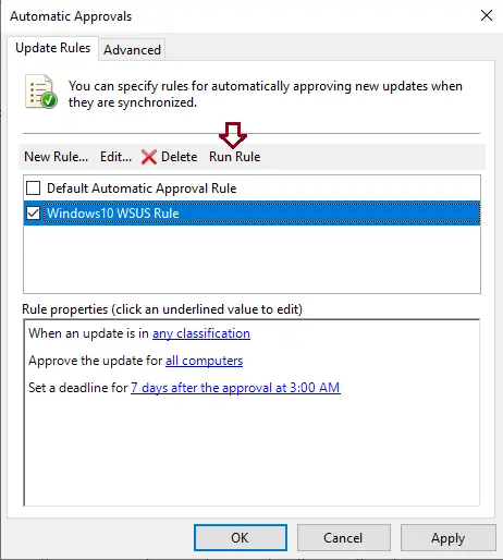 WSUS automatic approval