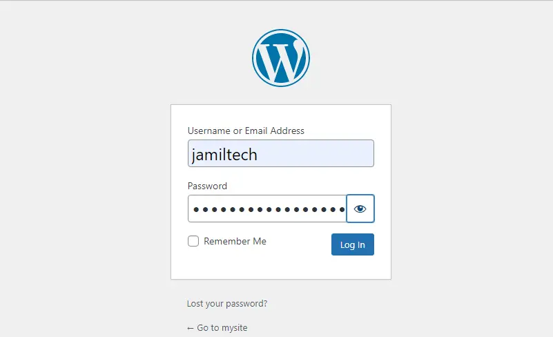 Wamp server WordPress login