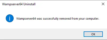 Wampserver successfully removed