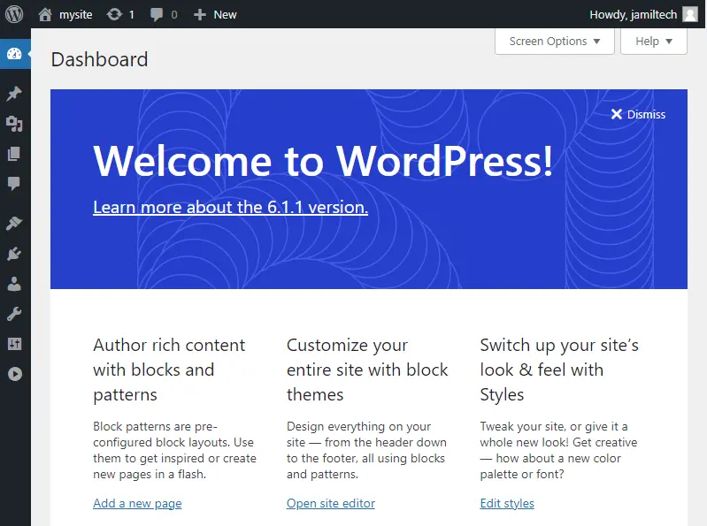 Wampserver welcome to WordPress