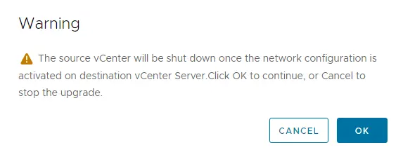 Warning source vCenter shutdown