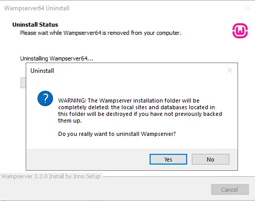 Warring wampserver installer folder